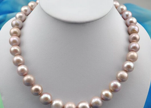 Jew3109 round purple Keshi Reborn pearl necklace (A0513)