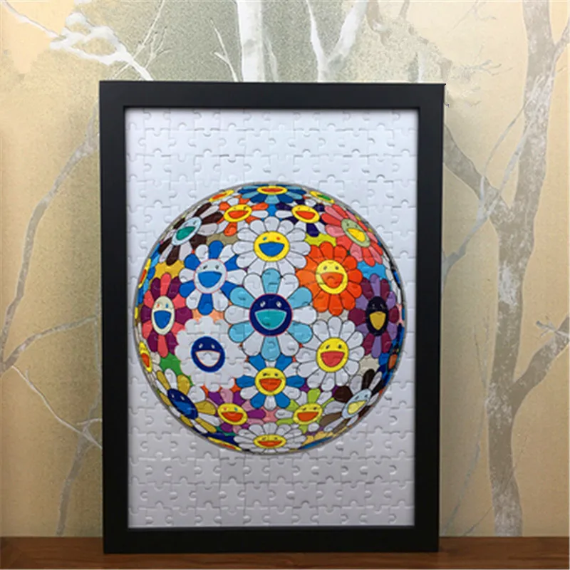 

OriginalFake KAWS Takashi MURAKAMI Sun Flower Puzzle Background Picture Living Room Decorations Framed Picture X1255