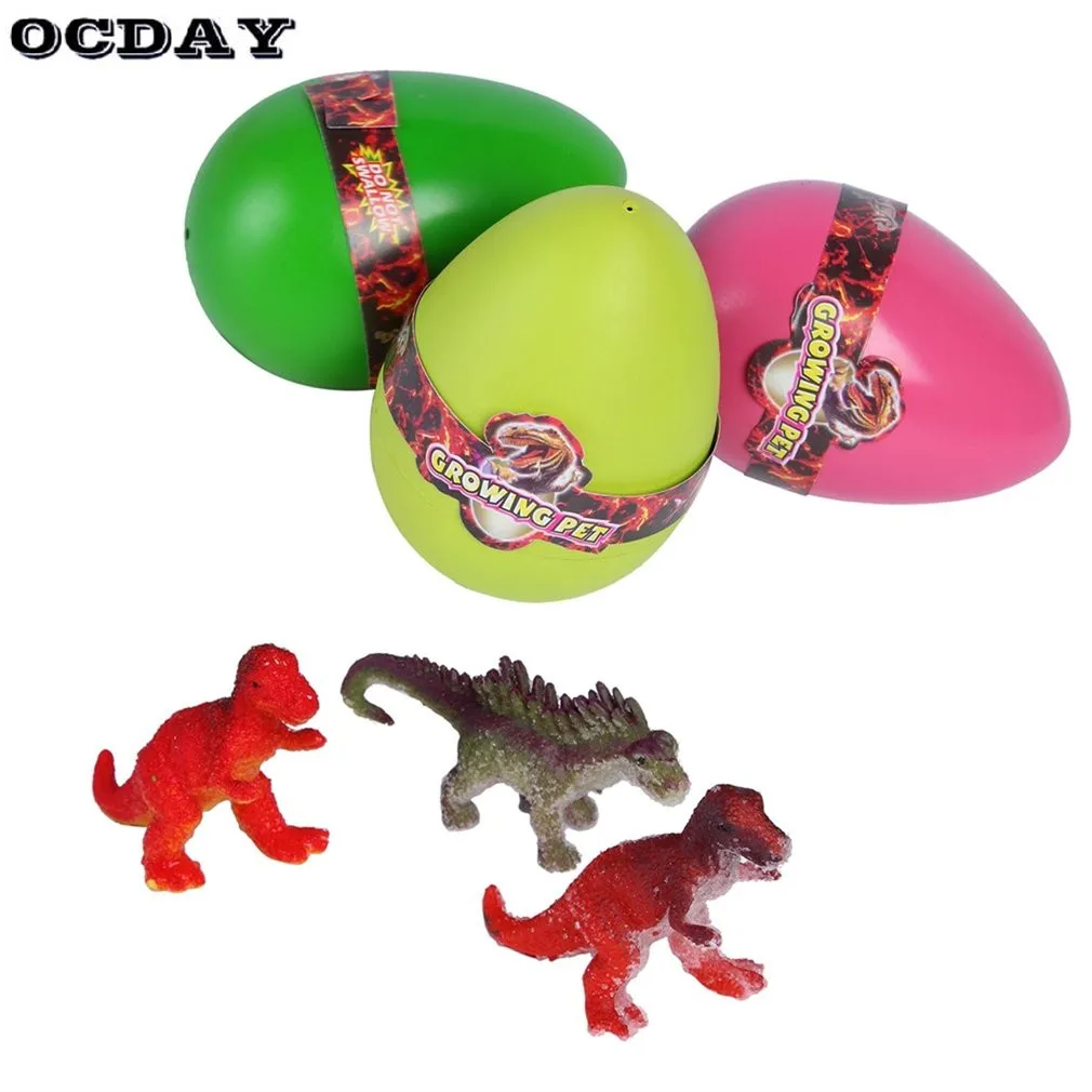 OCDAY 3Pcs EVA Magic Dinosaur Eggs Growing In Water DIY Incubation