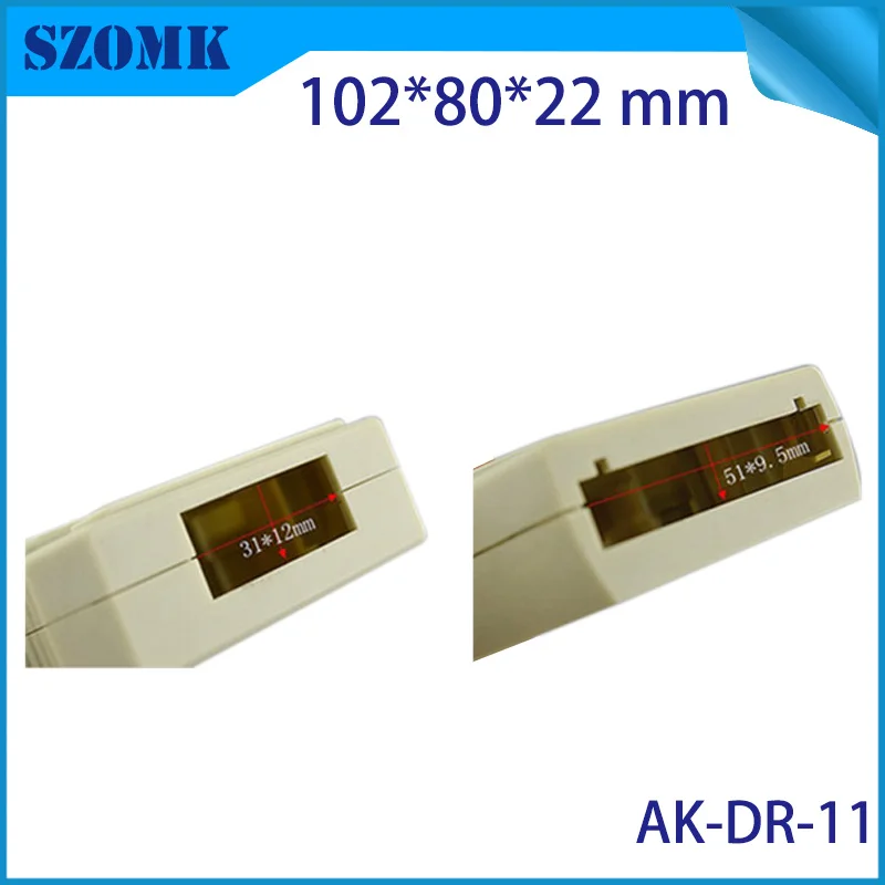 

one piece plastic box electronics project box din enclosure szomk plastic electronic outlet enclosure for pcb box 102*80*22mm