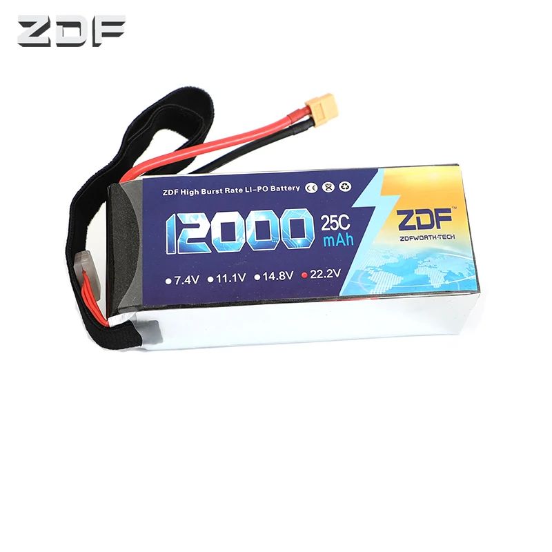 ZDF высокое качество Lipo батарея 22 2 V 6S 12000MAH 25C 50C RC AKKU Bateria для самолета Вертолет