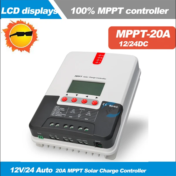 

Free Shipping!!! DC12/24V Auto 20A MPPT Solar PV Charger controller LCD display Solar charger Regulator 260W 520W Solar PV Panel
