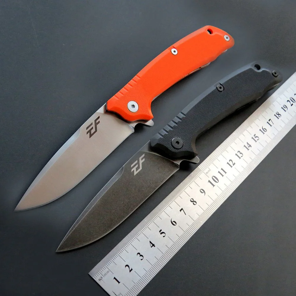 Comprar ¡Oferta! cuchillo de Camping plegable EF223 con mango de acero D2, cuchillos tácticos al aire libre con mango G10, herramienta de mano súper militar EDC