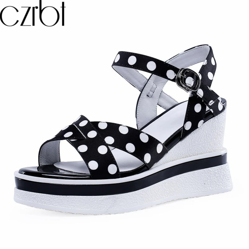 

Czrbt 2019 New Summer Shoes Women Fashion Wedges Buckle Platform Sandals Women Casual chaussures femme Non-Slip zapatos de mujer
