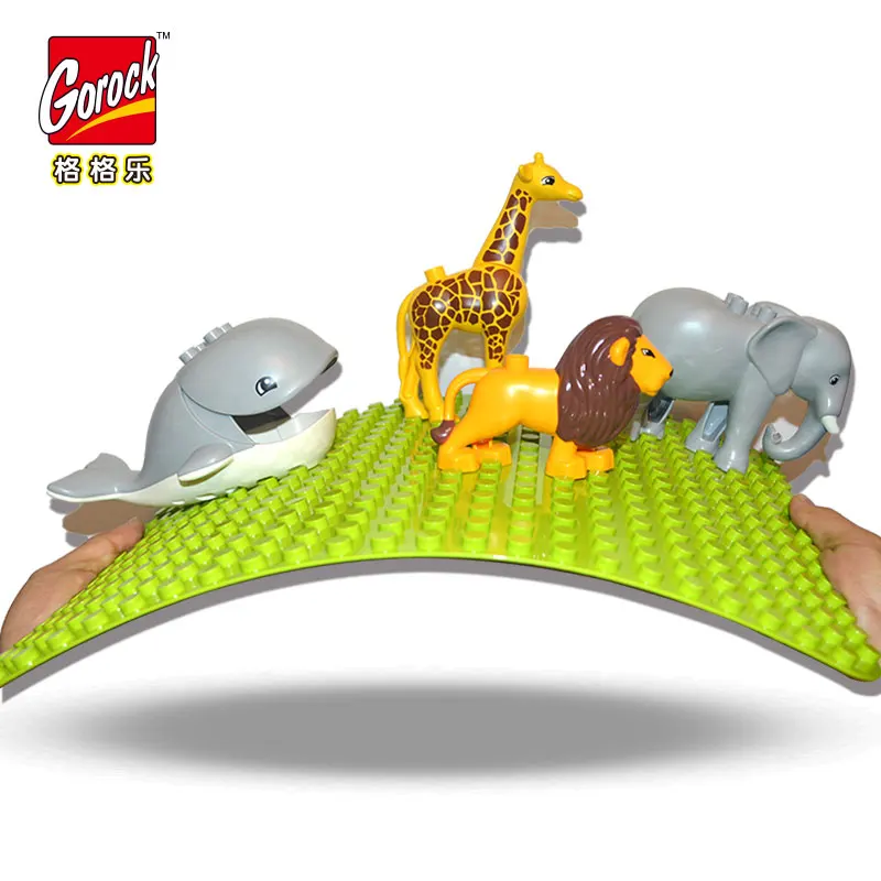 

Animal Baseplate Set Series Model Compatible With major Brand Duploed Figures Big Size Building Blocks Educational Toys For Kids