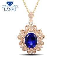 Новинка! Овальный 8x10 мм натуральный Танзанит подвеска с натуральным с украшением искусственными бриллиантами 14Kt желтого золота фантастические Свадебные украшения WP048