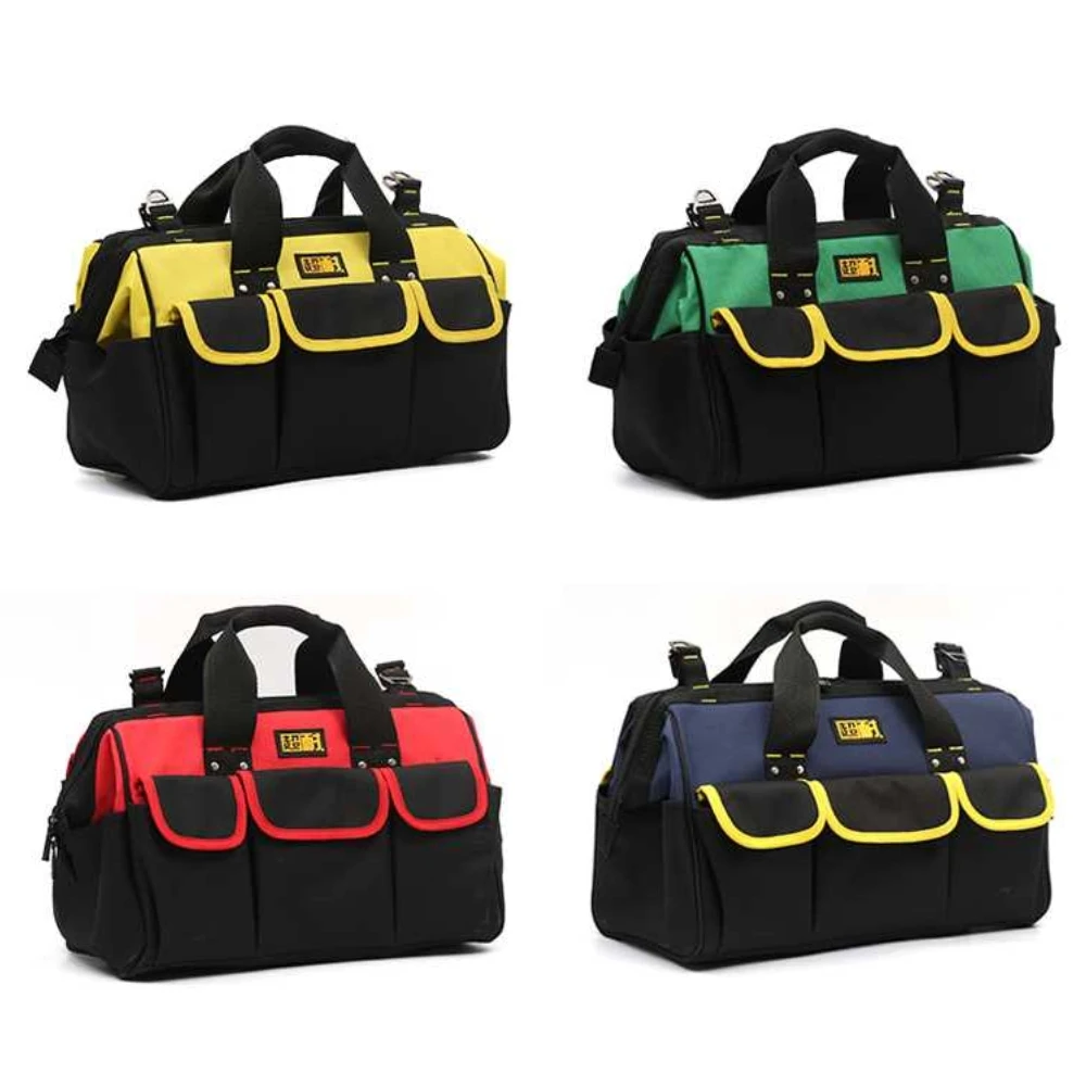 4 Colors Tools Bag 15" 17" 650D Oxford Cloth Bag Top Wide Mouth Electrician Bags 