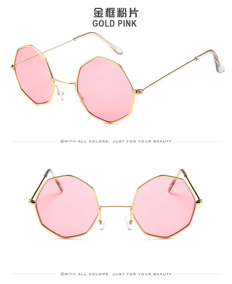 Модные женские прозрачные мужские очки винтажные очки Ретро Роскошный брендовый дизайн, квадратные маленькие шестигранные женские солнцезащитные очки