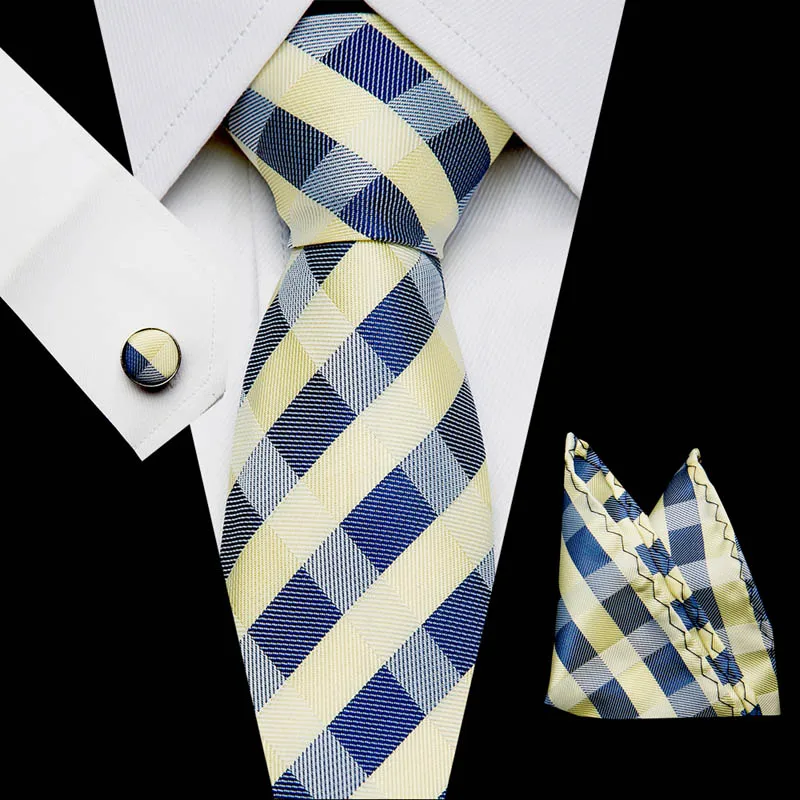

Novelty Plaid men ties set Extra Long Size 145cm*7.5cm Necktie 100% Silk Jacquard Woven Neck Tie Suit Wedding Party