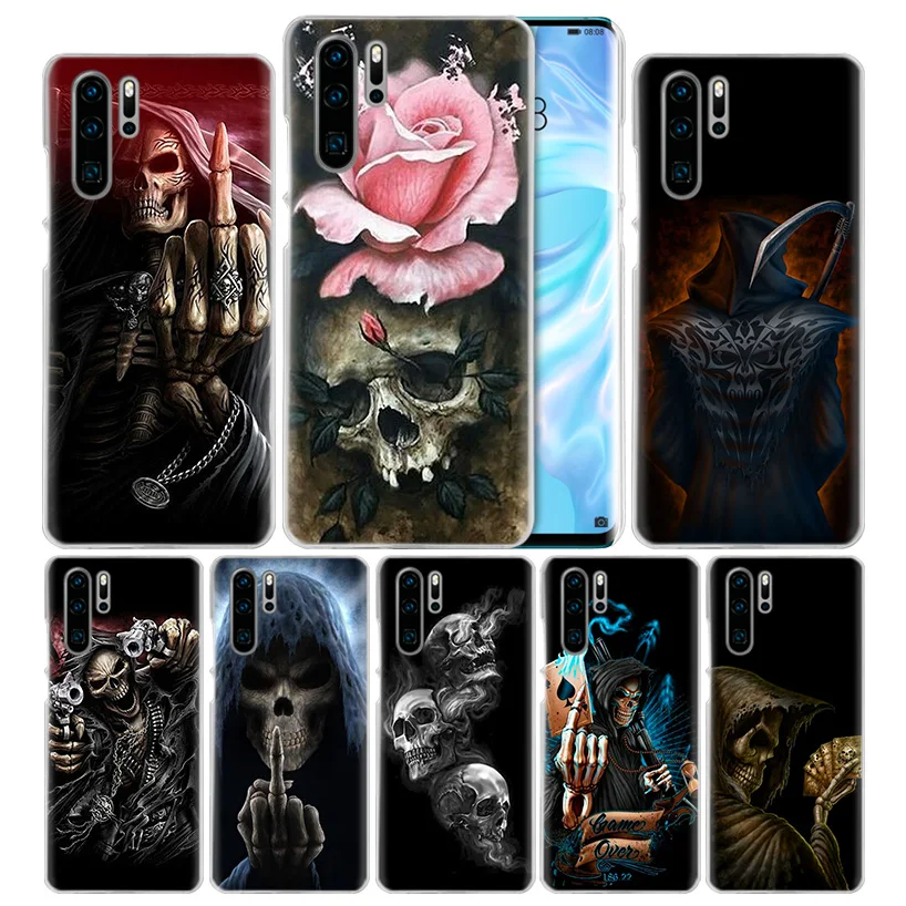 

Grim Reaper Skull Skeleton Case for Huawei P20 P30 P Smart 2019 Nova 4 3i P10 P9 P8 Mate 10 20 lite Pro Mini Hard PC Phone Cover