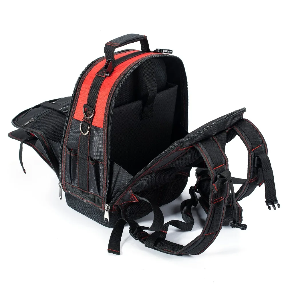 WORKPRO Waterproof Tool Backpack Tradesman Organizer Bag Multifunction knapsack with 37 Pockets 