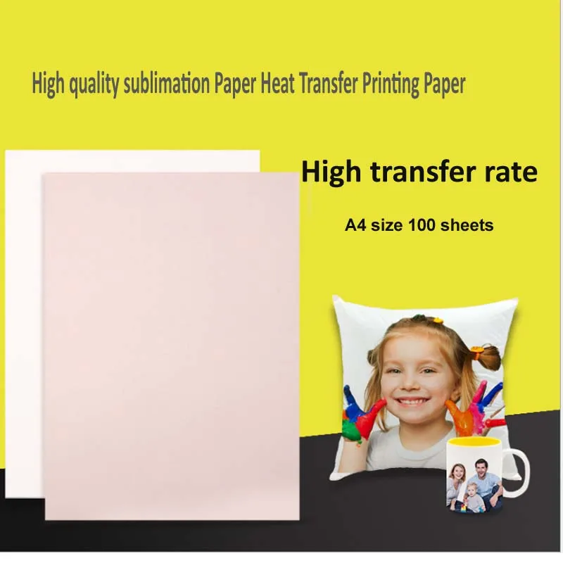 100 Sheets  A4 Dye Sublimation Heat Transfer Paper for Polyester Cotton T Shirt 
