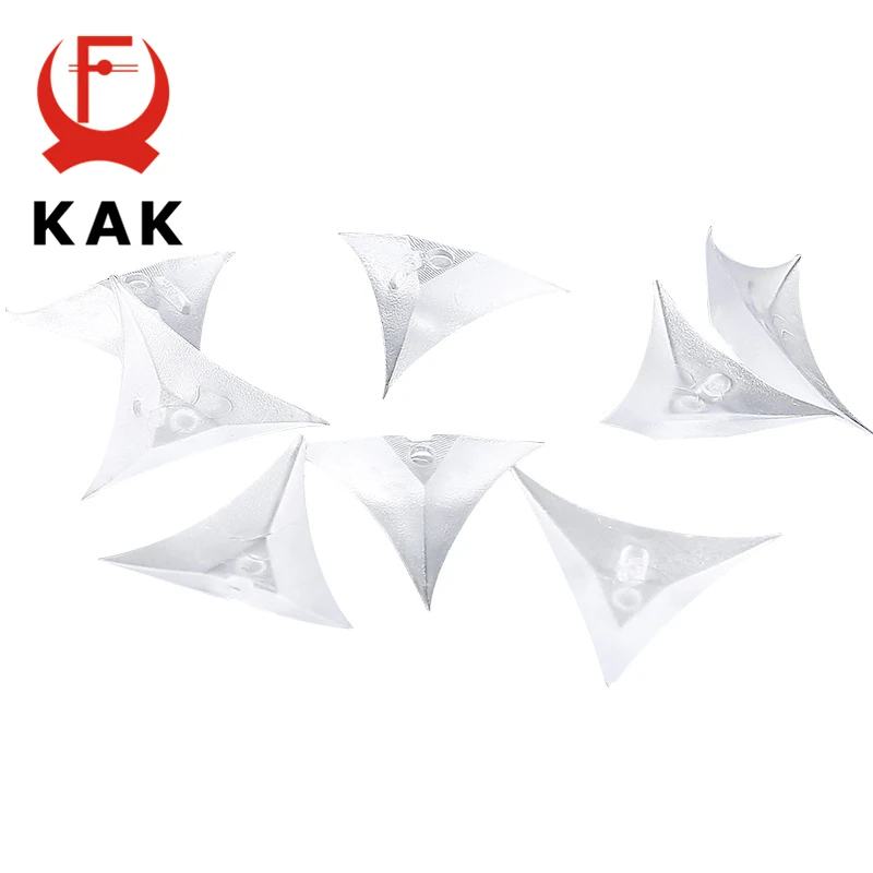 KAK 50PCS PVC Clear Dustproof Corner Protector Protective Edge Triangles for Furniture Hardware Cabinet Drawer Corner Bracket