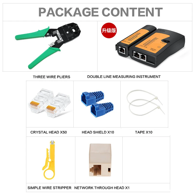 Professional RJ45 RJ11 RJ12 CAT5 CAT5e Portable LAN Network Tool Kit Utp Cable Tester AND Plier Crimp Crimper Plug Clamp PC