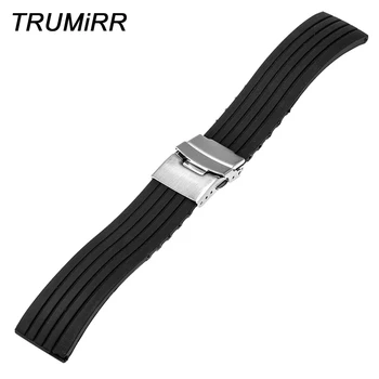 

18mm Silicone Band for Huawei Watch / Fit Honor S1 Asus ZenWatch 2 Women's WI502Q Rubber Strap Stainless Steel Buckle Bracelet