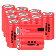 12 шт SC 1500mah 1,2 v батарея NICD перезаряжаемые батареи для электрических отверток 4,25 см* 2,2 см батарея электроинструменты