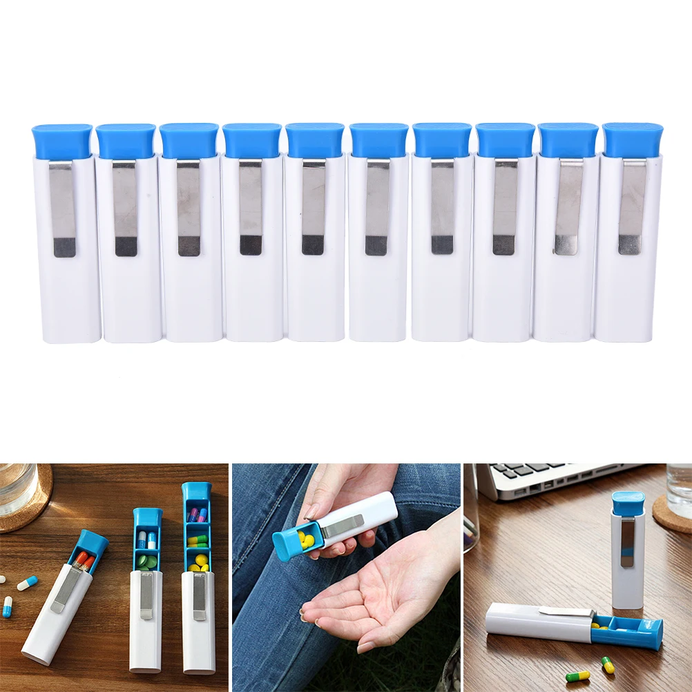 Random Colors Portable Pill Cases & Splitters Travel 3 Grid Medicine Drug Pill Box Case Storage Organizer