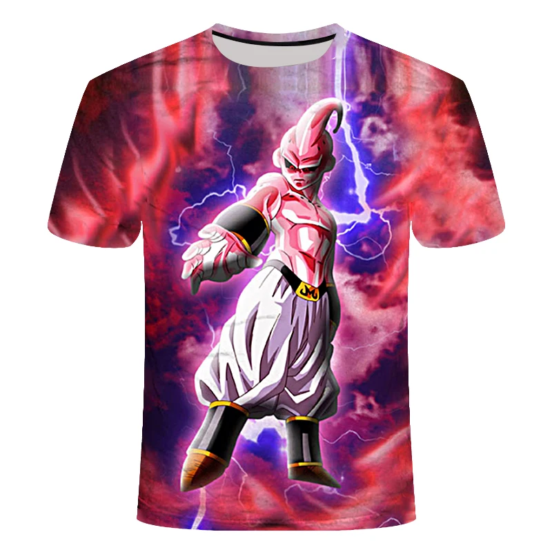 6XL2019New 3D печать Dragon Ball футболка Goku с короткими рукавами и круглым вырезом летние