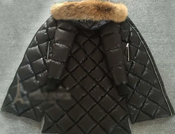 Winter Girl's New Thick Natural Raccoon Fur Collar Down Jacket Long Down Coat High Quality