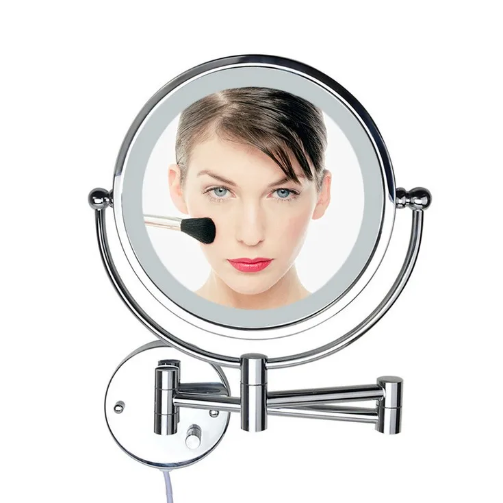 8 Inch font b LED b font Light Wall mounted folding cosmetic font b mirror b