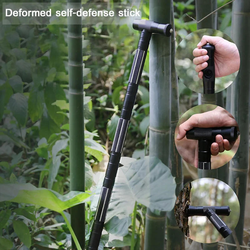 

Tactical Stick Cane Trekking Pole Safety Portable Multifunctional Aluminum Alloy Outdoor Hiking Camping Walking Defense Stick