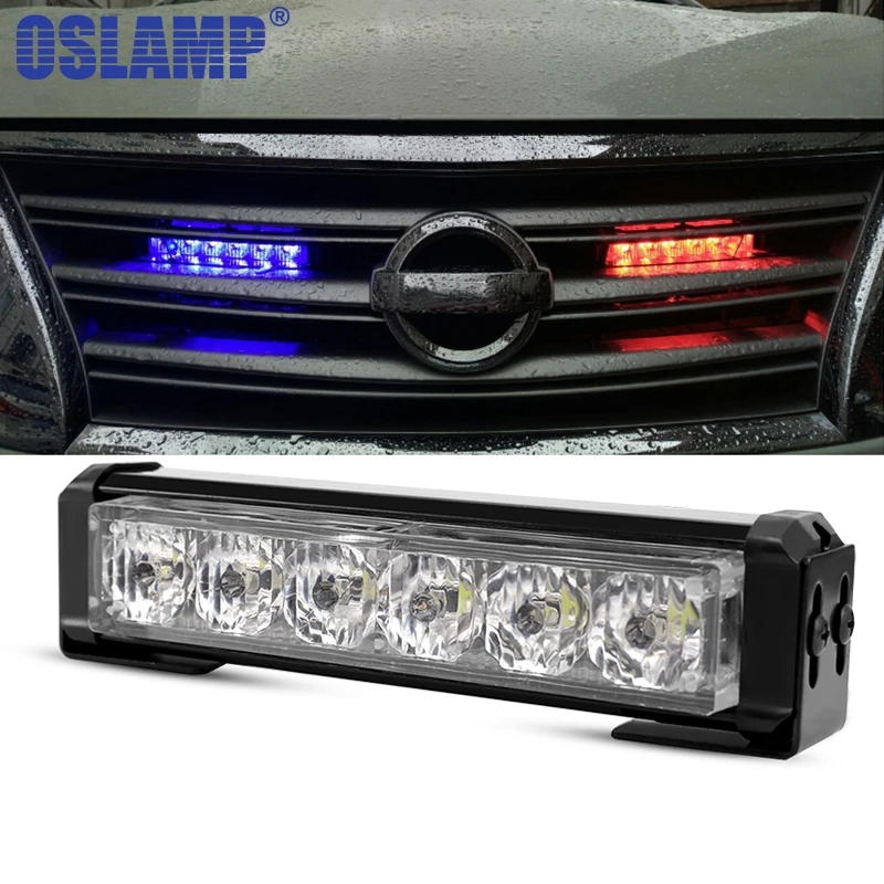 

Oslamp Car DRL LED Work Light Truck Emergency Beacon Warning Hazard Flash Strobe Light LED Daytime Running Lights with Lens 12V
