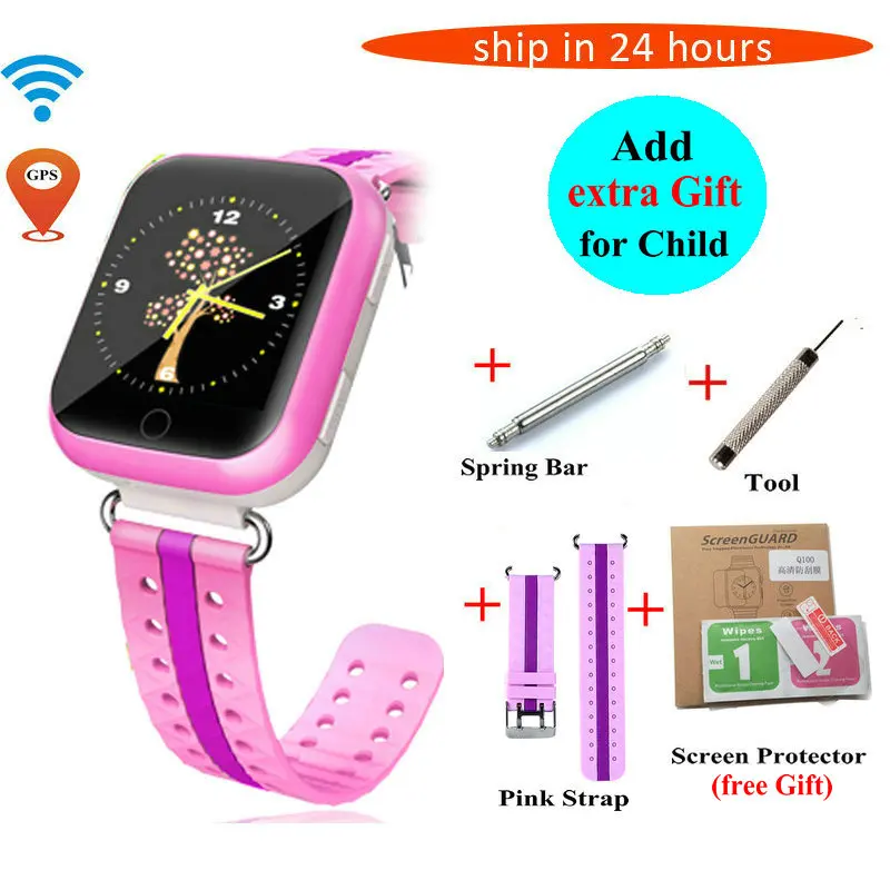 Удерживайте Mi gps умные часы Q750 Q100 детские gps умные часы с сенсорным экраном SOS устройство обнаружения вызова трекер для детей безопасный PK Q80 - Цвет: add 1 strap
