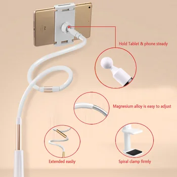 

360 Degrees Flexible Arm Table Pad Holder Stand 80cm or 120cm Long Lazy People Bed Desktop Tablet Mount for Ipad mini or Phone