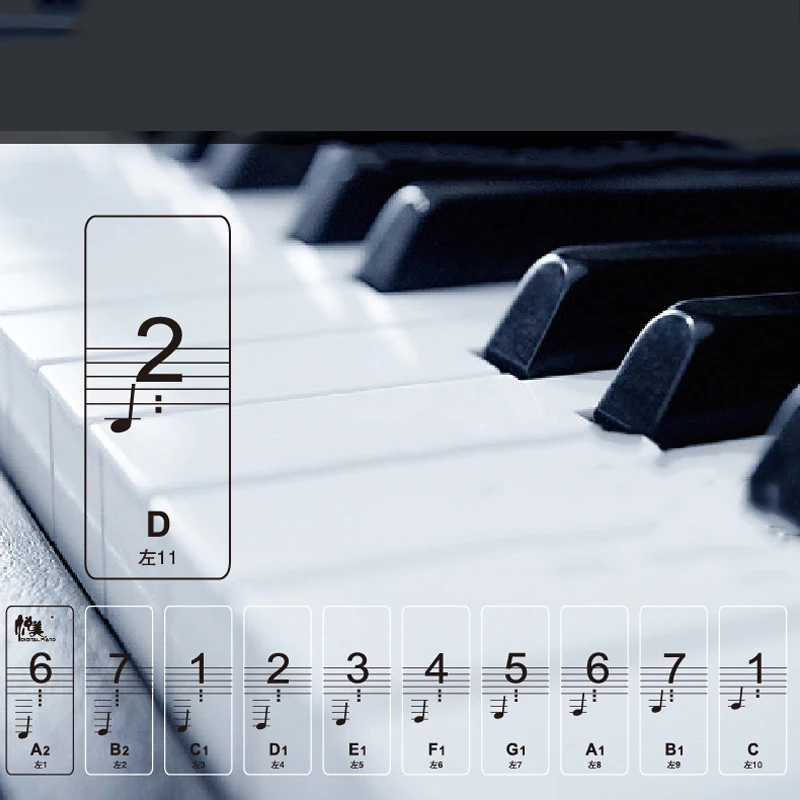 Фортепиано клавиатура 61 клавиши, электронная клавиатура 88 клавиш наклейки Наклейка в музыкальном стиле Этикетка Примечание узнать Biginners малыш
