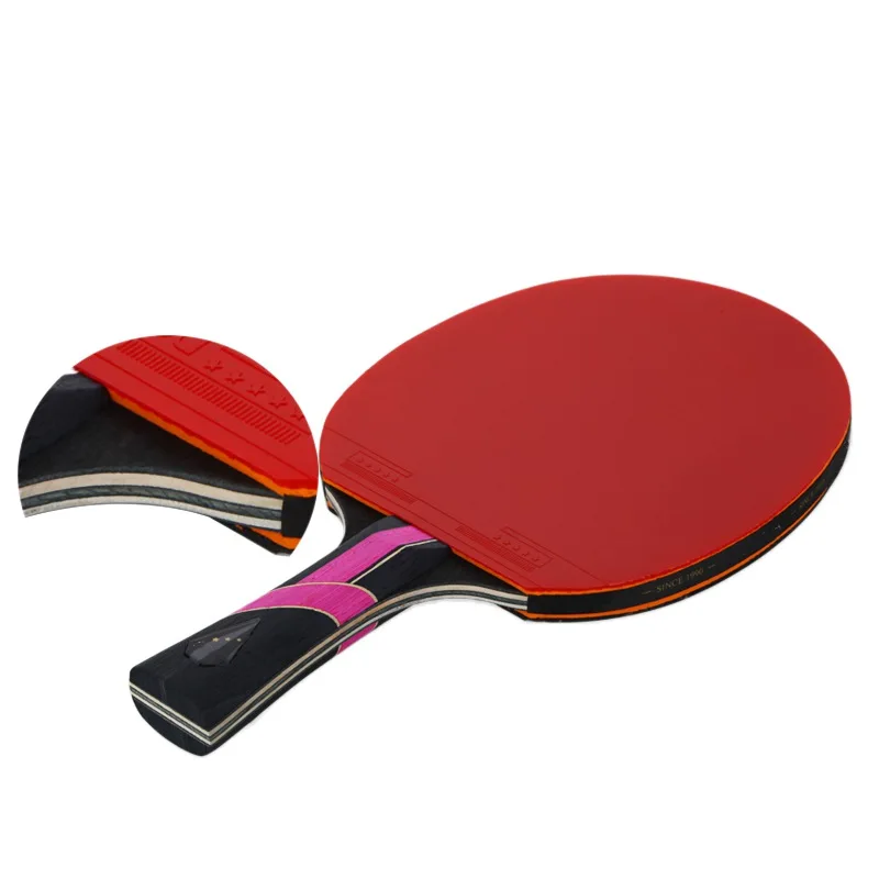 

Professional Carbon Fiber Table Tennis Racket Blade - Horizontal shot / long handle one + square pack one + one box ball