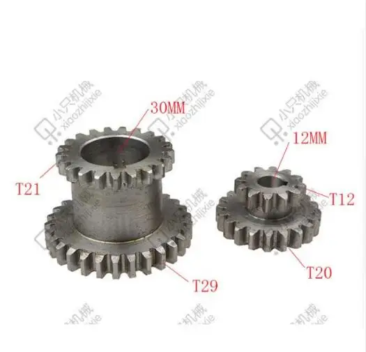 

free shipping CJ0618 2 pcs / set Teeth T29xT21 T20xT12 Dual Dears Metal Lathe Gears For Sale