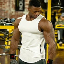 Брендовая одежда Стрингер, майка для бодибилдинга, мужская майка для фитнеса, майка без рукавов, однотонная хлопковая майка, майка XXL