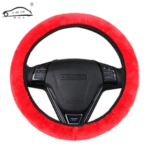 Уплотненный автомобильный Меховой чехол на руль, универсальный/O SHI Car, мягкий теплый плюшевый зимний чехол на руль