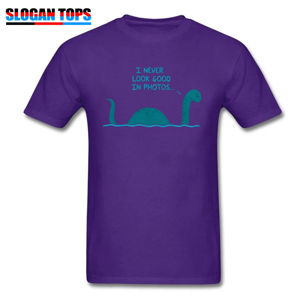 Monster Issues Nessie 13128 Cotton Fabric Men Short Sleeve T Shirt Birthday Labor Day T Shirts New Design Crew Neck Tee Shirt Monster Issues Nessie 13128 purple