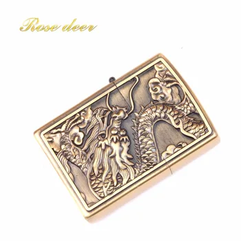 

Fashion Retro Metal Loong Kerosene Oil Fire Lighter Unique Gasoline Cigarette Lighter Handicrafts Decoration Best gift