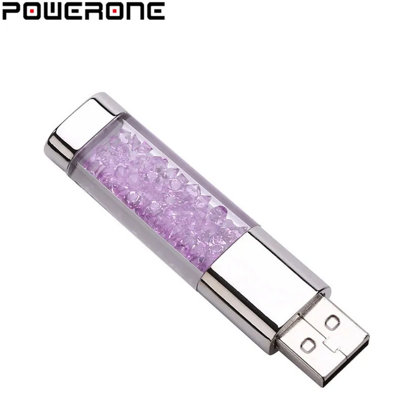 POWERONE, Кристальный usb флэш-накопитель с бриллиантами, флешка, 4 ГБ, 8 ГБ, 16 ГБ, 32 ГБ, 64 ГБ, Ювелирная карта памяти, подарки, usb creativo