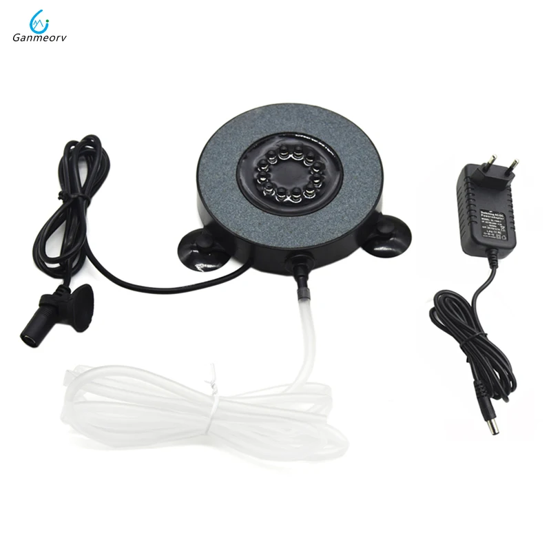 

7 Colors Underwater round Fish Tank disc Lamp Waterproof Air Bubbles Aquarium Submersible Light Colorful For Aquarium Lighting