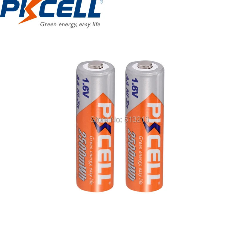 12 шт. PKCELL 1 6 в AA 2500MWH батарея NI ZN аккумуляторные батареи pilas и 3 батарейный ящик