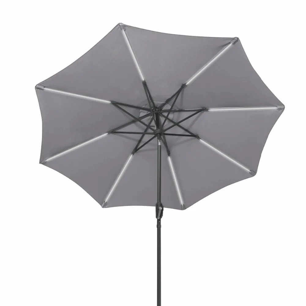Giantex 9 Ft Patio Solar Umbrella Led Tilt Deck Waterproof Garden Market Beach Gray Outdoor Furniture Op3246gr Aliexpress