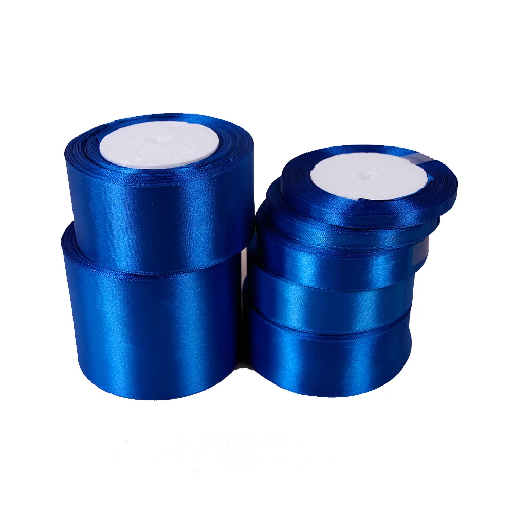 

wholesale any size wide 25yards Royal Blue satin ribbons for needlework Decorative ribbon bows gift silk tapes for hand work DIY
