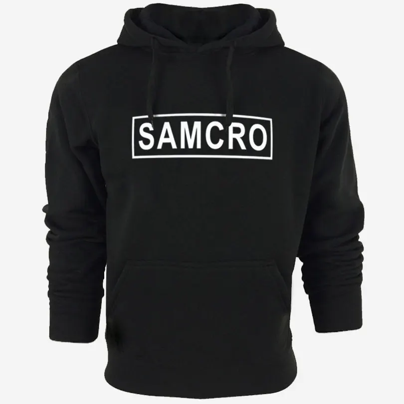

High Quality Color Black/Gray Solid Samcro Banner Mens Hoodies and Sweatshirts Sets for Street Wear Sweatshirt men