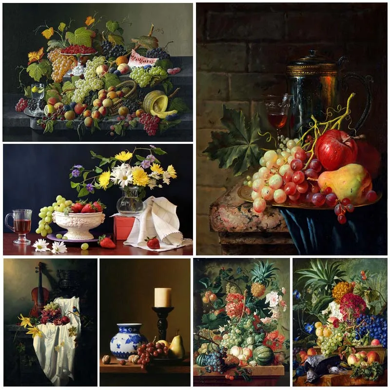 

5d Diy Diamond Painting Fruit Grape Full Drill Square Diamant Painting Violin Flower 3d Diamond Embroidery Apple Home Decor Z81