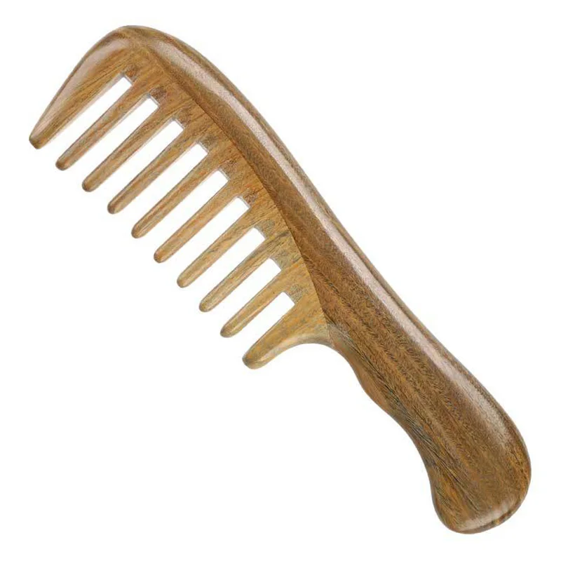 Деревянная расческа ручной работы, выпрямитель для волос, широкая зубная расческа, дерево, массажный шампунь, щетка для наращивания волос, Антистатическая деревянная расческа для волос