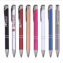 [Бесплатный логотип+ ] 500/лот металл цветной на заказ фирменный логотип компании идея подарка Рекламные шариковые ручки стационарные