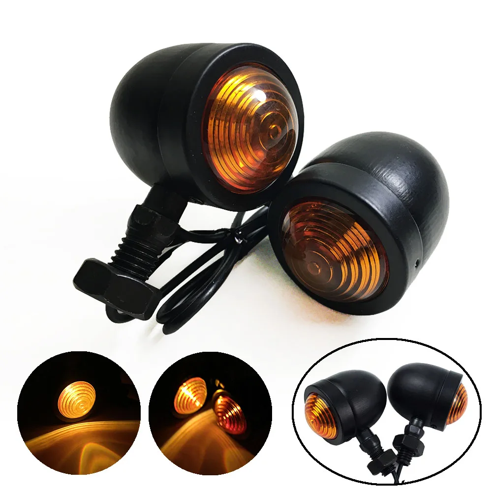 1 пара черный Универсальный пуля мотоцикла указатель поворота индикатор