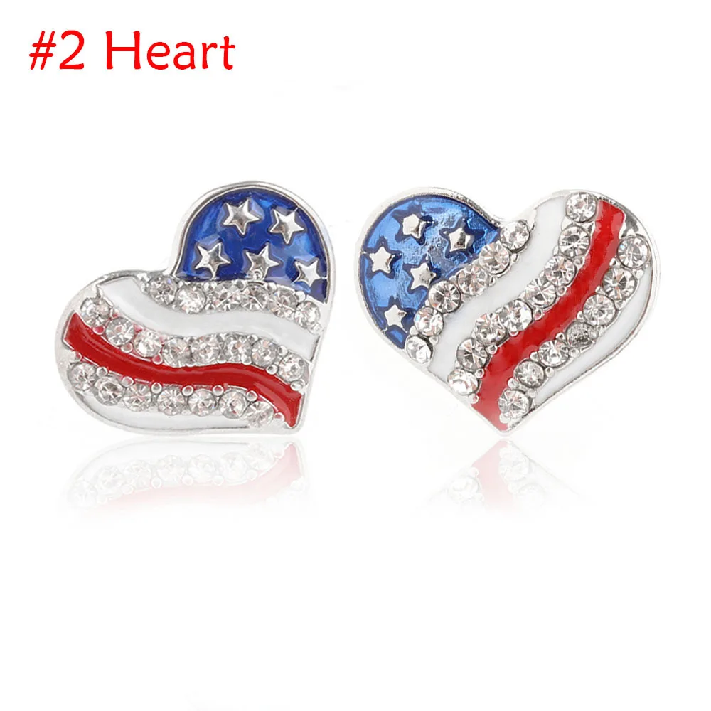 Новые серьги с кристаллами в форме сердца, модные серьги в форме звезды, американские серьги с флагом для женщин, патриотические ювелирные изделия, подарки Pendientes Oorbellen - Окраска металла: 2 Heart