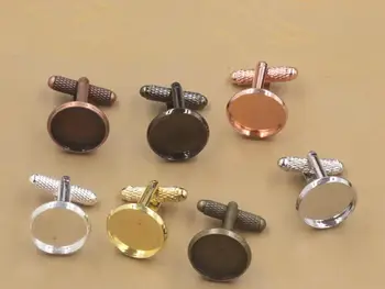 

WholeSale 100pcs/lot DIY Round Cufflink backs Cufflink Support 12MM - 20MM Plated Cufflink Findings with Threaded Rod Bronze