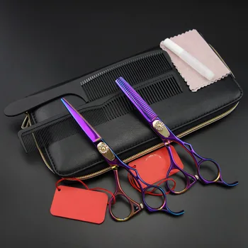 

5.5"Purple Dragon Professional Hair scissors set,Cutting & Thinning scissors,Personality Barber shears,High-grade,S400