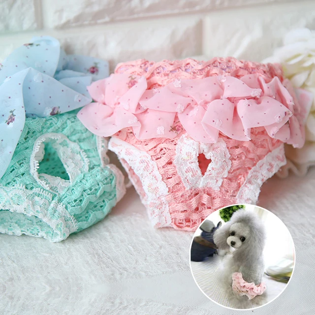 New Pet Dog Physiology Hygienic Pants Dog Shorts Cat Underwear Puppy Cute  Diaper Lace Edge Breathable