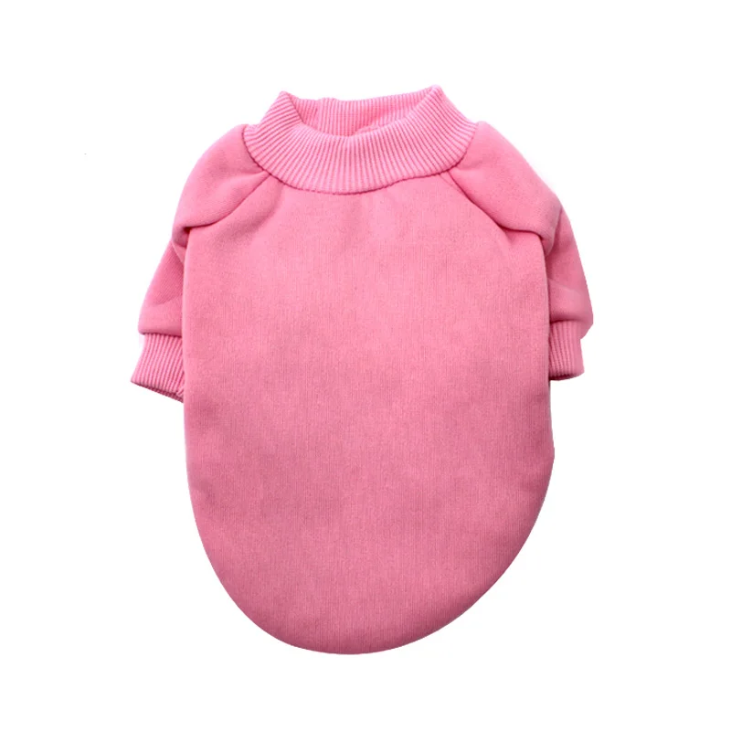 4 Colors Solid Pet Dog Clothes Winter Small Dog Coat Soft Warm Puppy Sweatshirt For Yorkies Chihuahua Teddy - Цвет: Pink